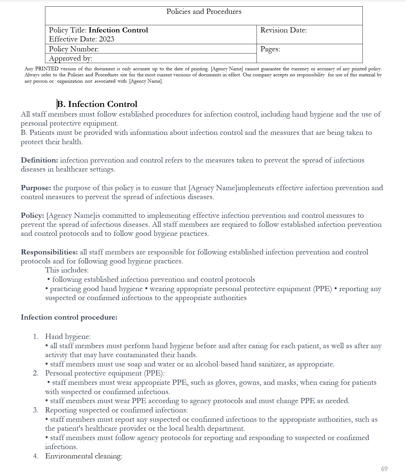 U.S Home Care Policy & Procedures (American Version)