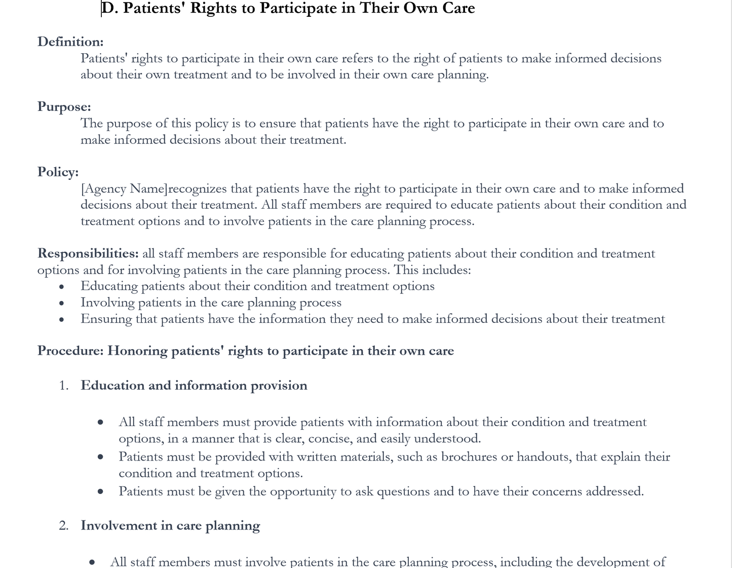 U.S Home Care Policy & Procedures (American Version)